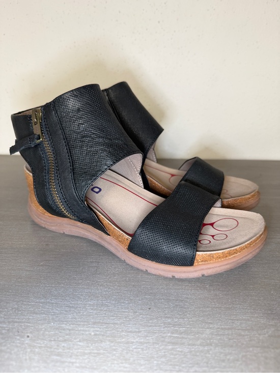 Bionica Shoes - Bionica Ankle Strap Sandals Womens 8 M Casual Slingback Zip Leather Black